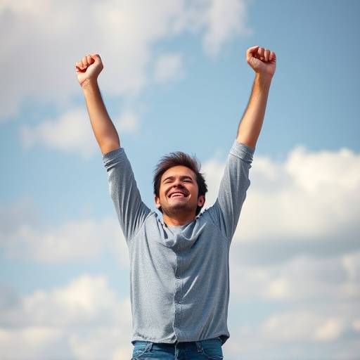 Una persona celebrando un logro personal, simbolizando la importancia de la motivaci&radic;&ge;n intr&radic;&ne;nseca